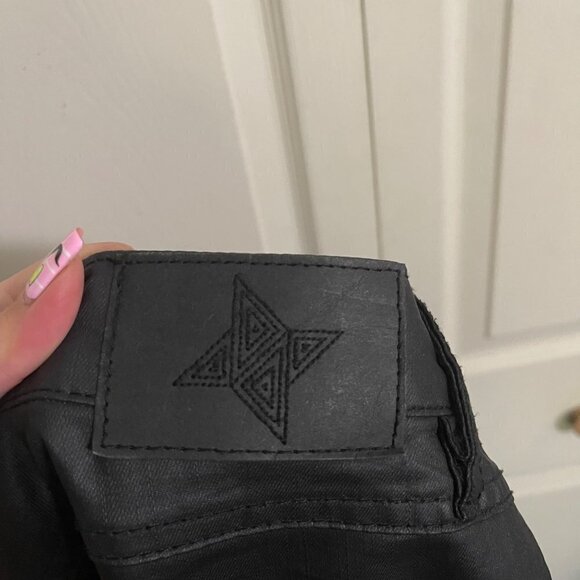 BCBGeneration Womens Black Mid Rise Faux Leather Skinny Pants Size 29 - Picture 6 of 8